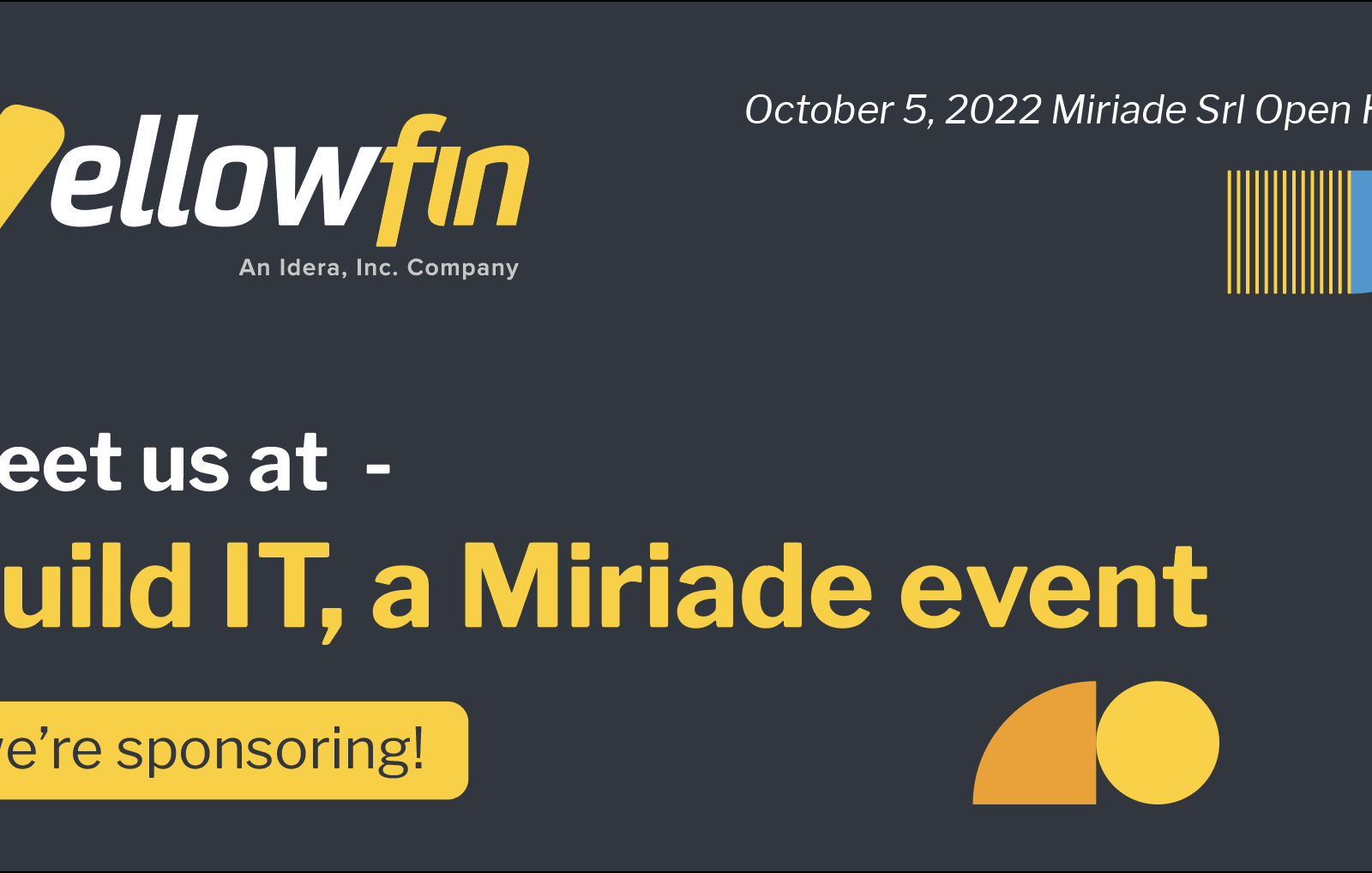 Yellowfin sponsors Build IT Miriade Event 2022