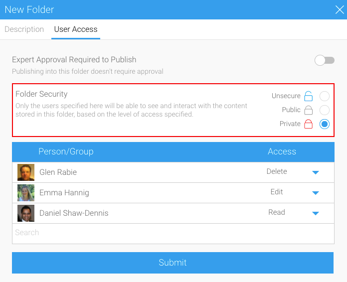 Yellowfin data governance - folder security